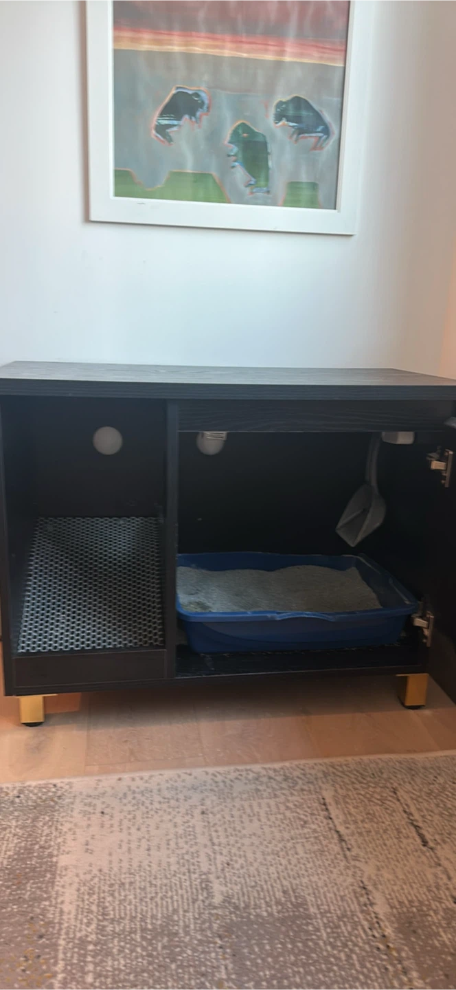 Black Enclosed Litter Box Furniture - photo 4