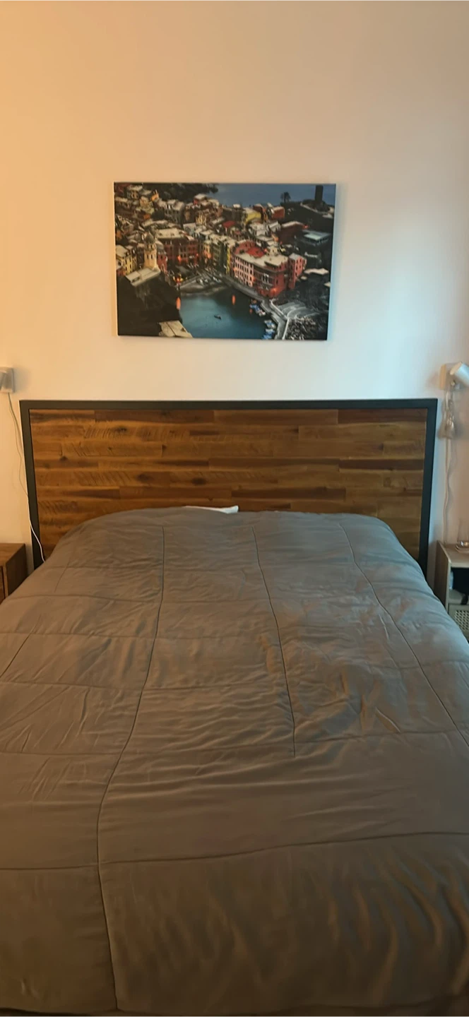 West Elm Wood and Metal Bed Frame with Headboard - photo 3
