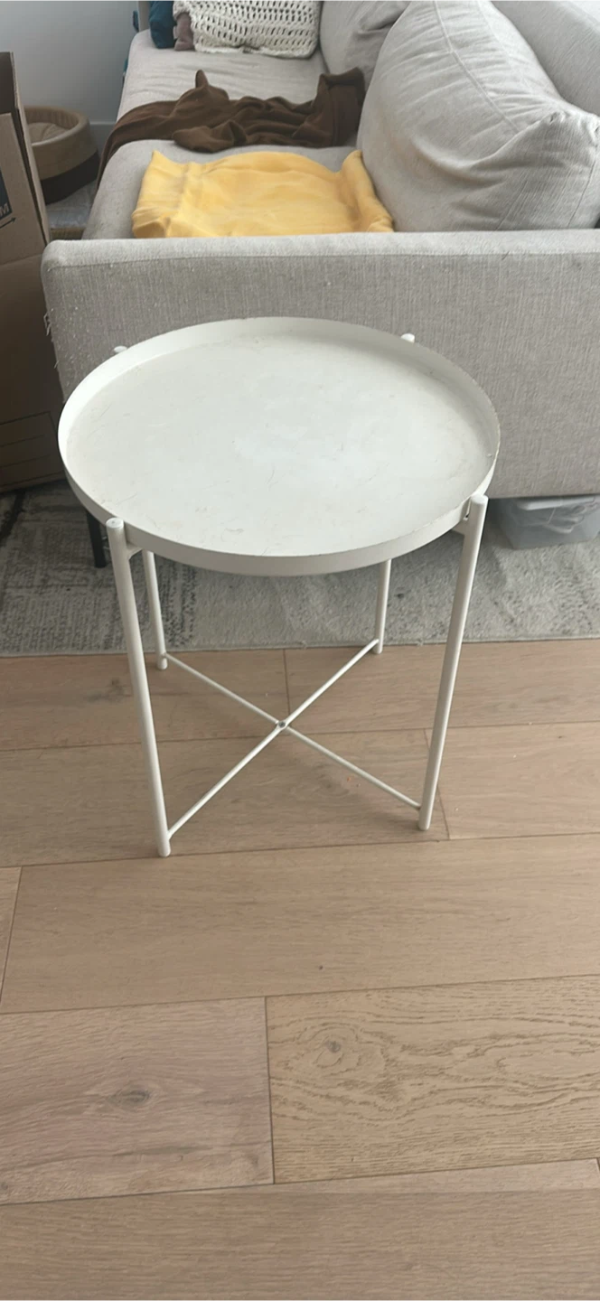 IKEA White Round Side Table