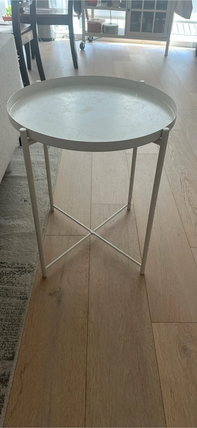 IKEA White Round Side Table - photo 2