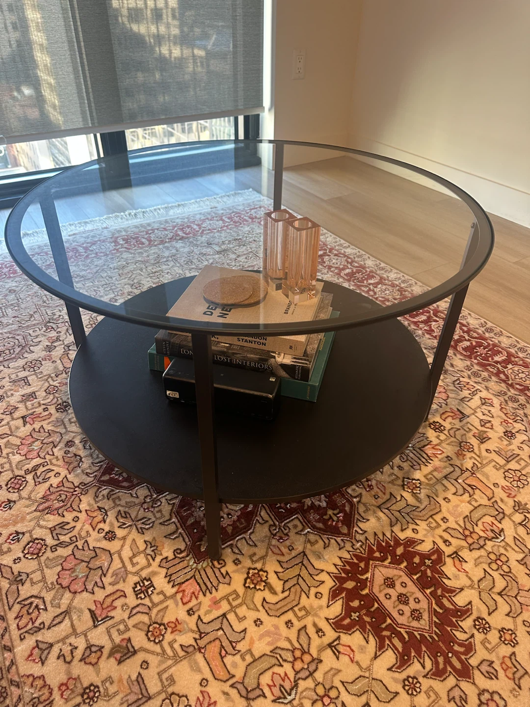 Round Coffee Table with Glass Top - photo 2