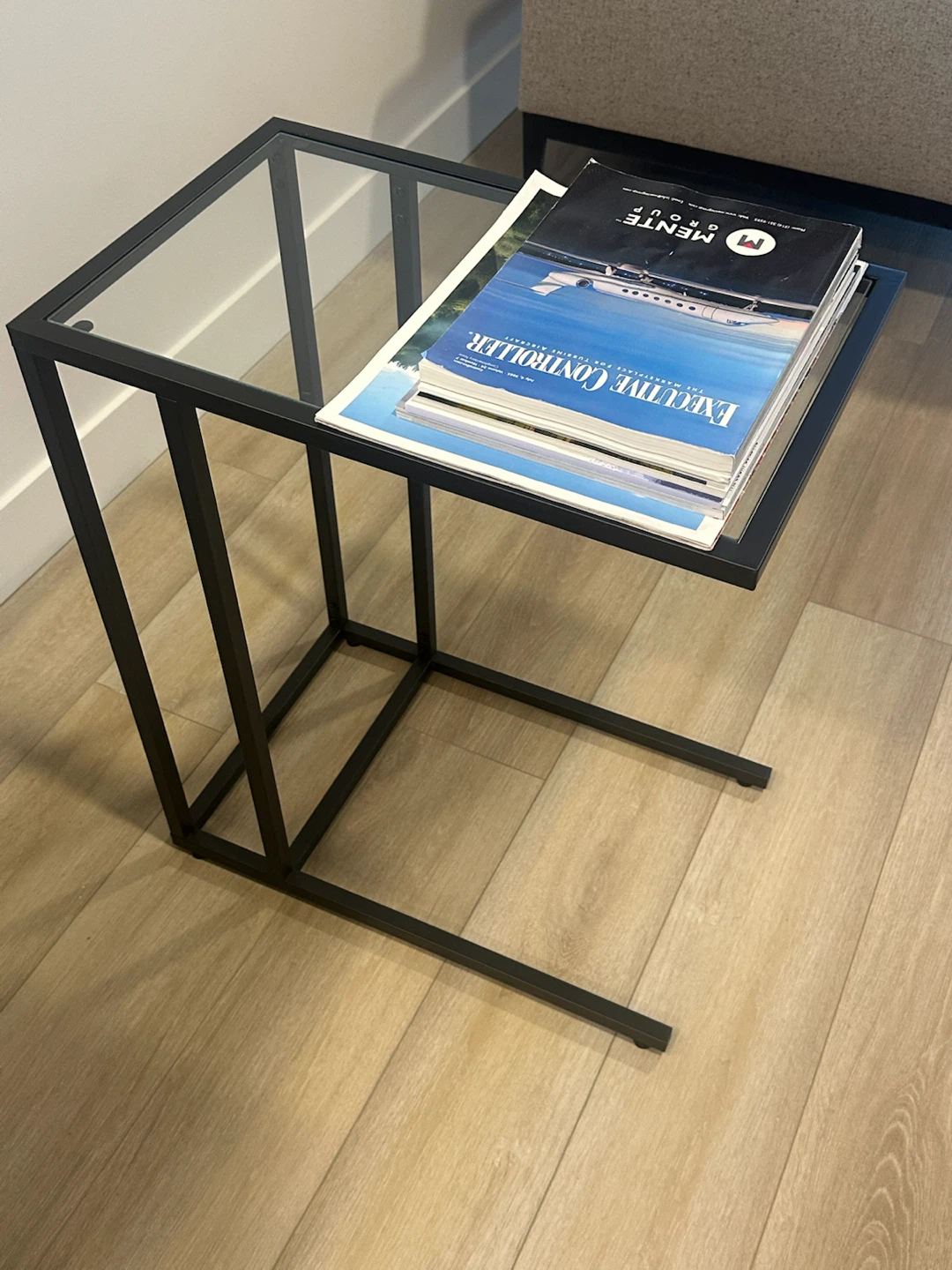 Black Metal and Glass side table