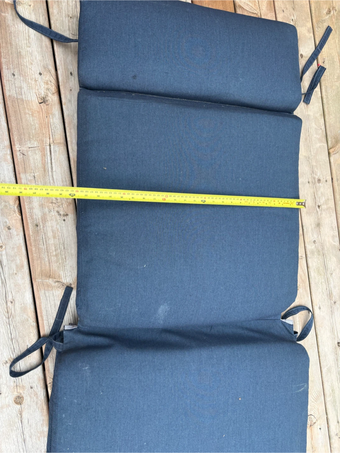 2 Navy Blue Outdoor Chair Cushions lounger - photo 3