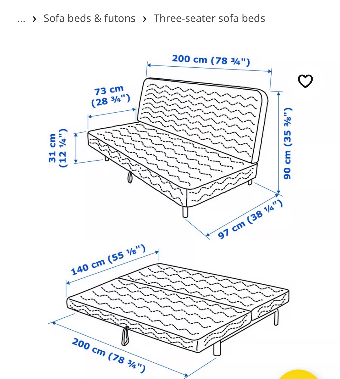 IKEA NYHAMN Sofa Bed with Foam Mattress - photo 2