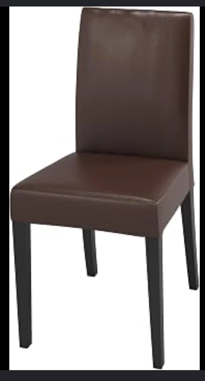 Brown Faux Leather Dining Chairs (Set of 4)