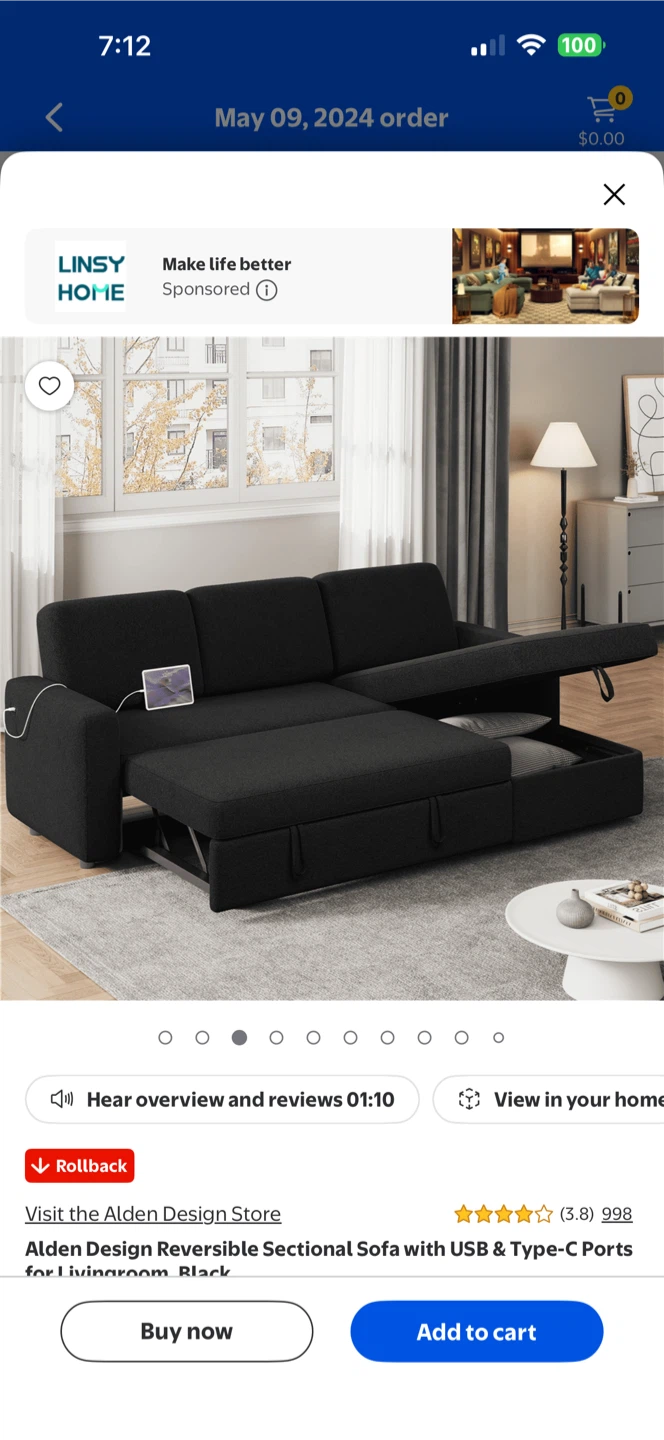 Linsy Home Alden Design Reversible Sectional Sofa - photo 3