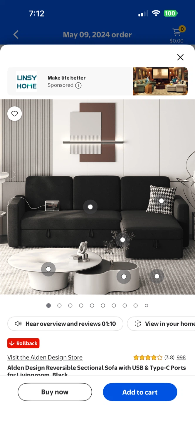 Linsy Home Alden Design Reversible Sectional Sofa - photo 5
