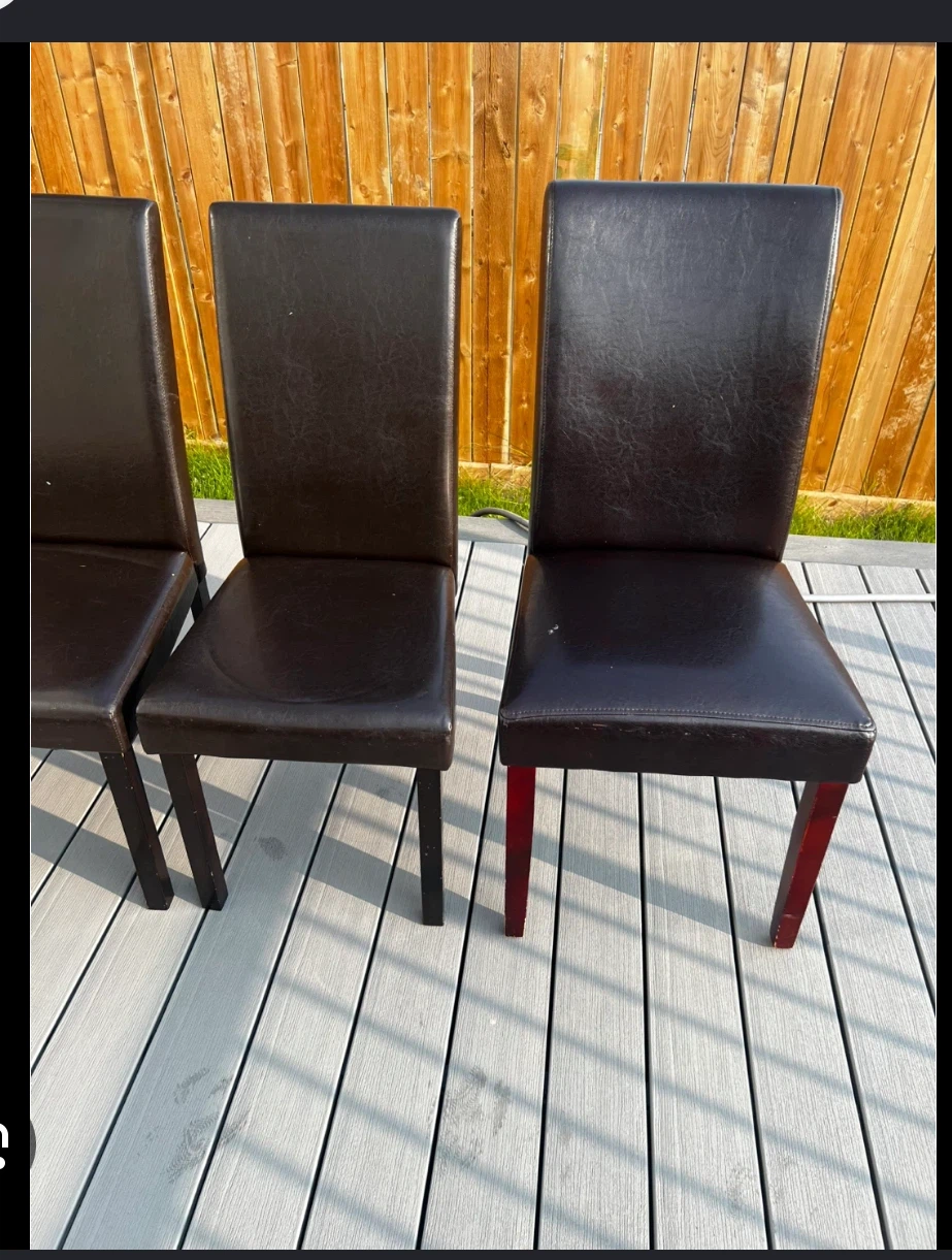Brown Faux Leather Dining Chairs (Set of 4) - photo 2