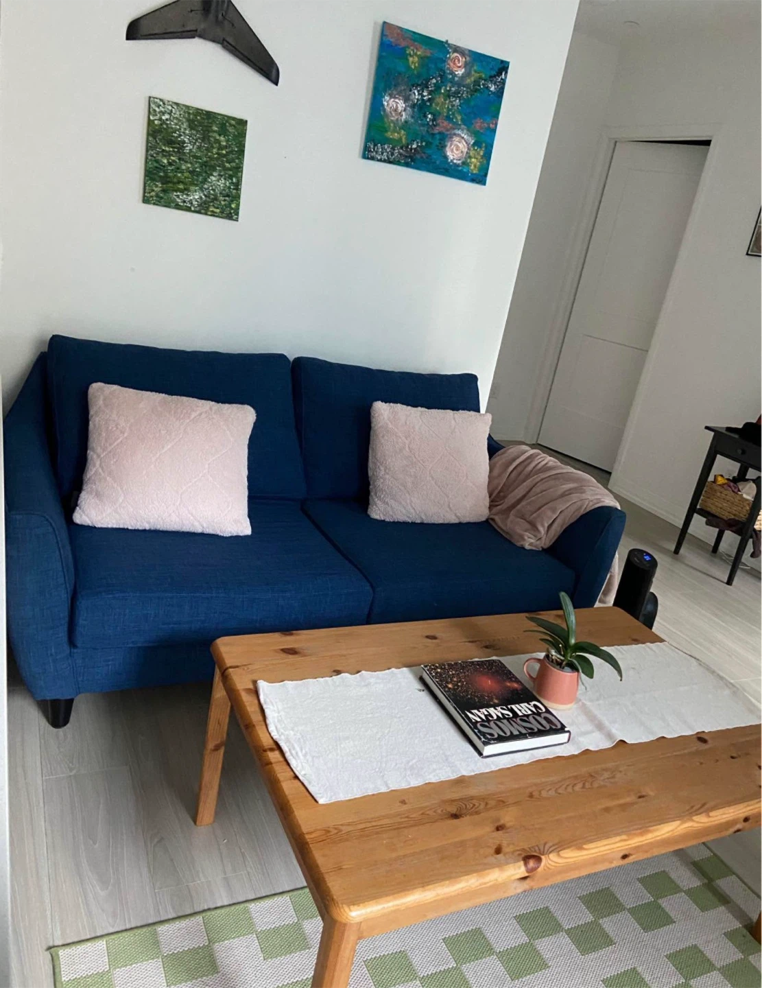 Blue Upholstered Sofa