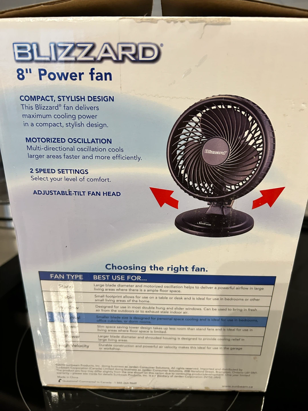 Blizzard 8" Power Fan - Sunbeam - photo 2