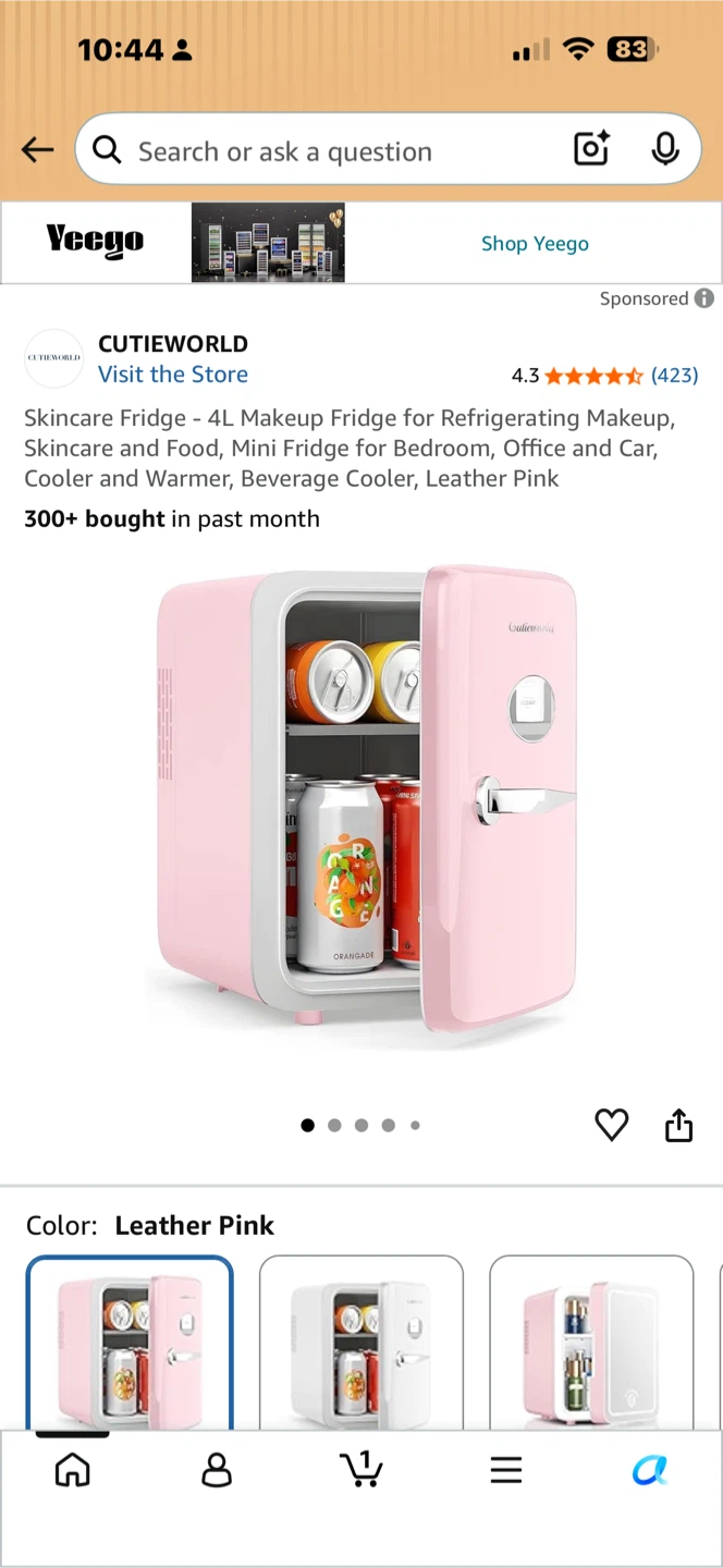 Frigidaire 4L Mini Fridge - Leather Pink