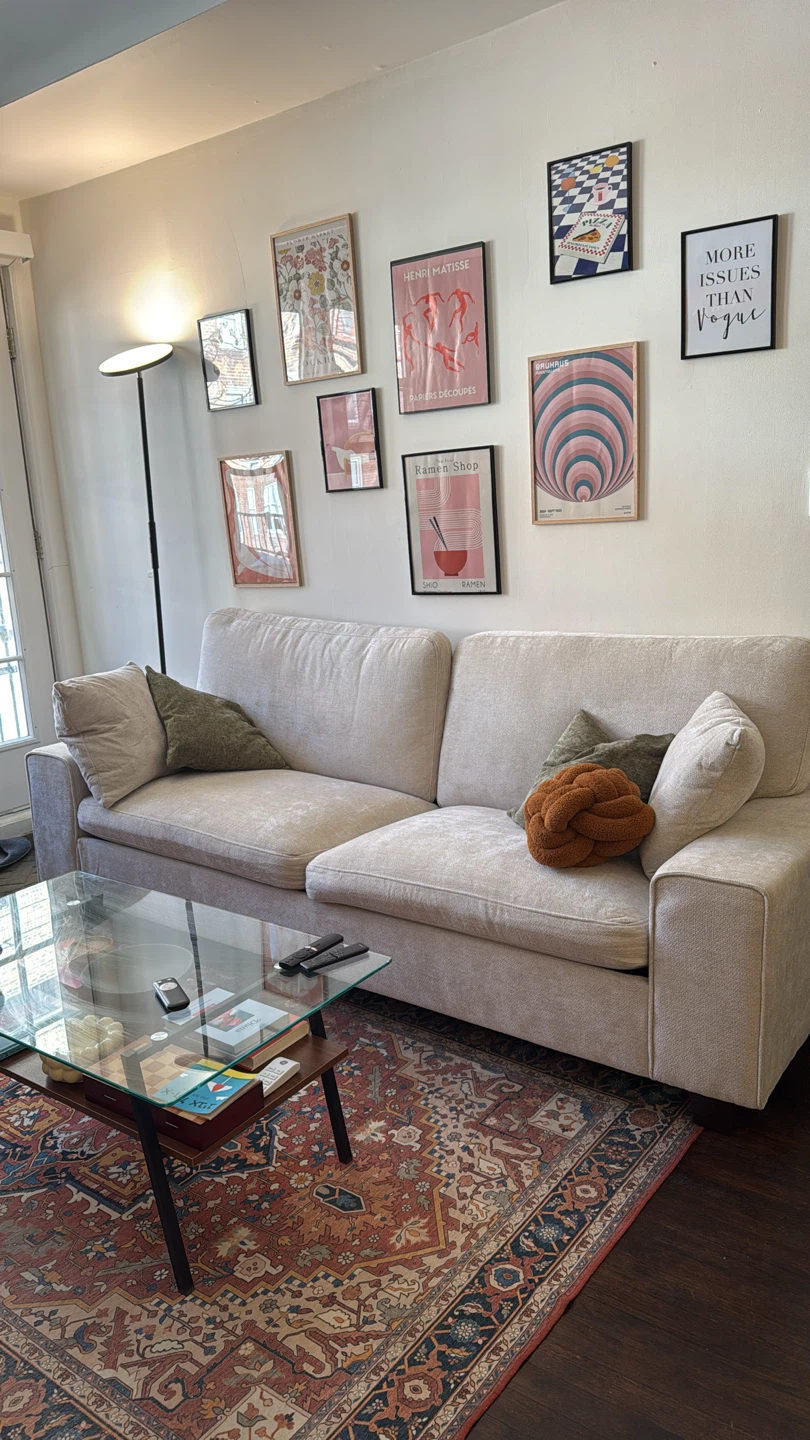 Light Beige Fabric Sofa