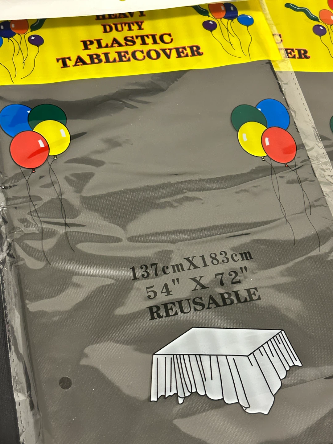 Heavy Duty Plastic Tablecover 137cm x 183cm