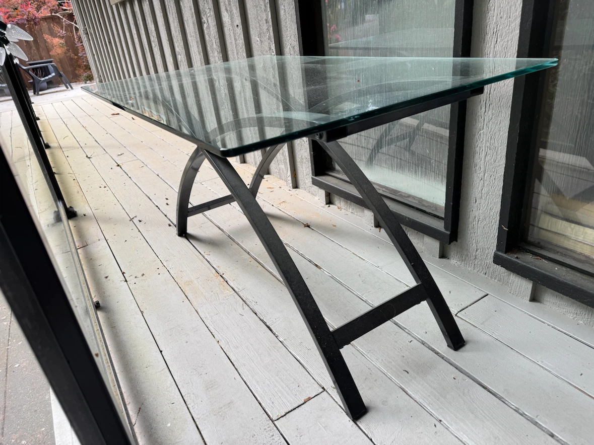 Glass top table