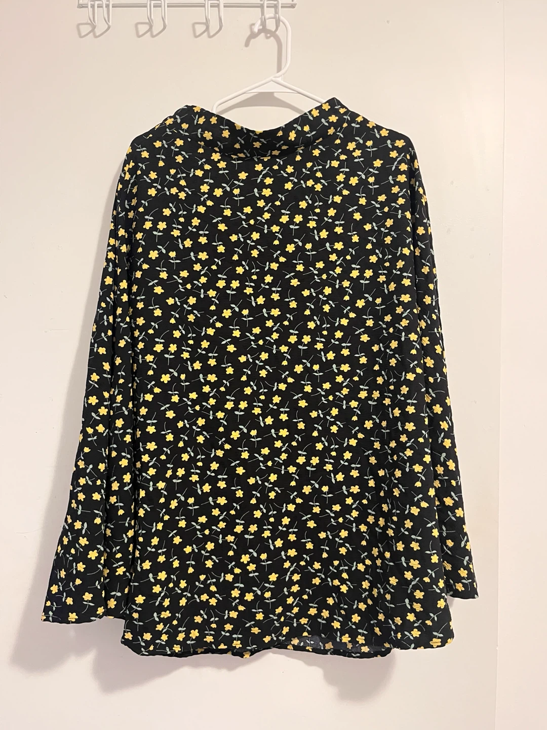 Black floral print midi skirt - photo 3