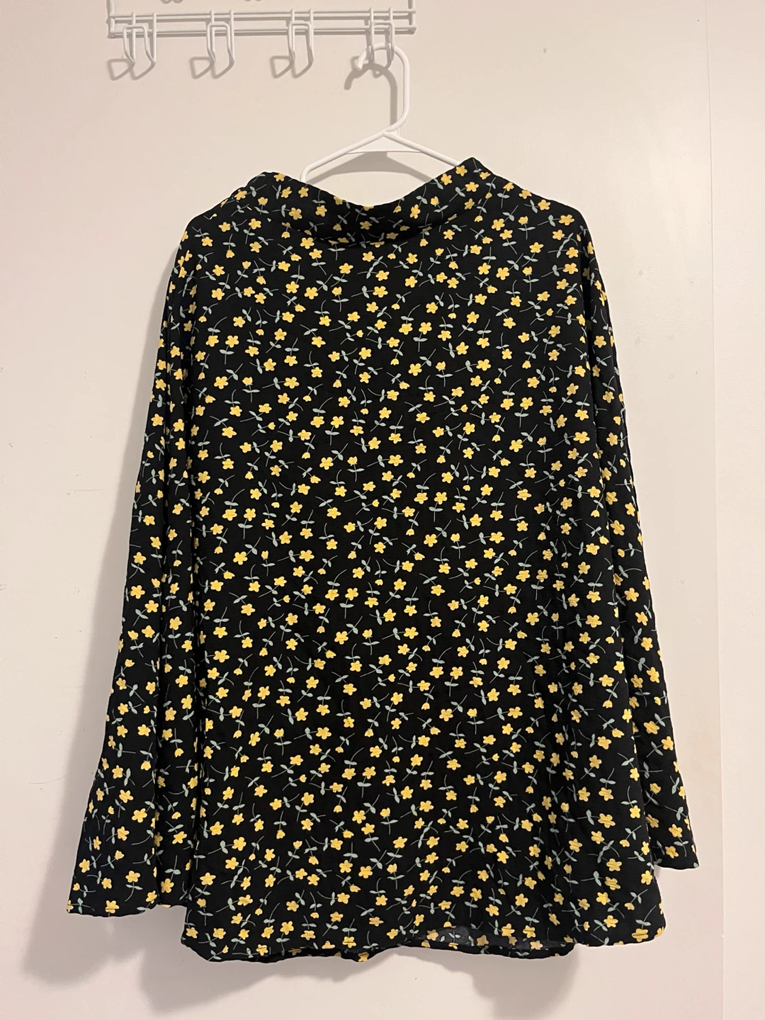 Black floral print midi skirt - photo 4