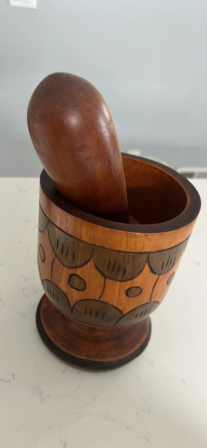 Wooden Mortar and Pestle Set
