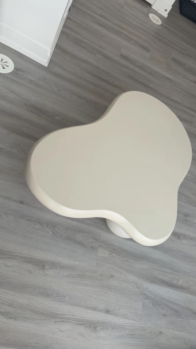 White unique aesthetic cloud living room table