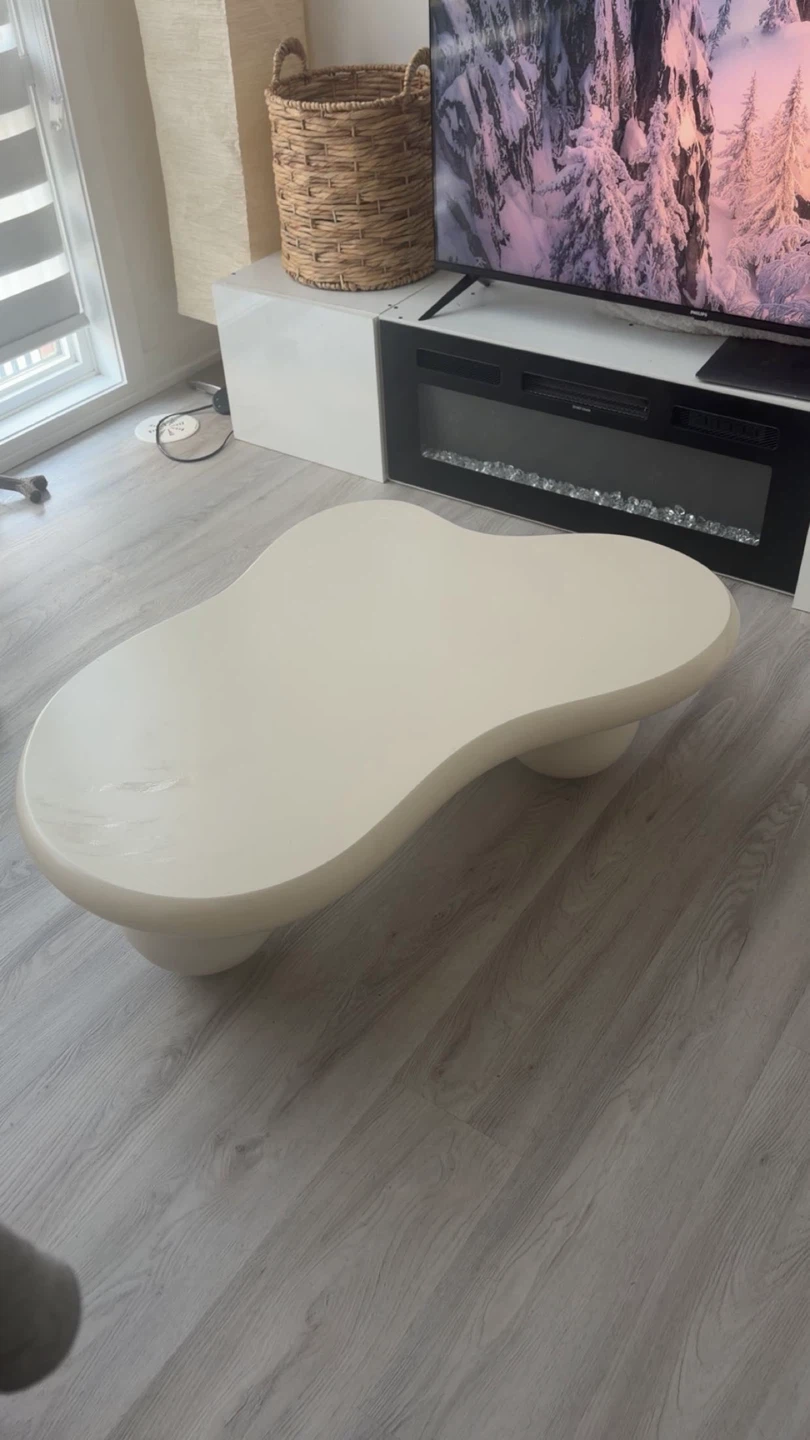White unique aesthetic cloud living room table - photo 4