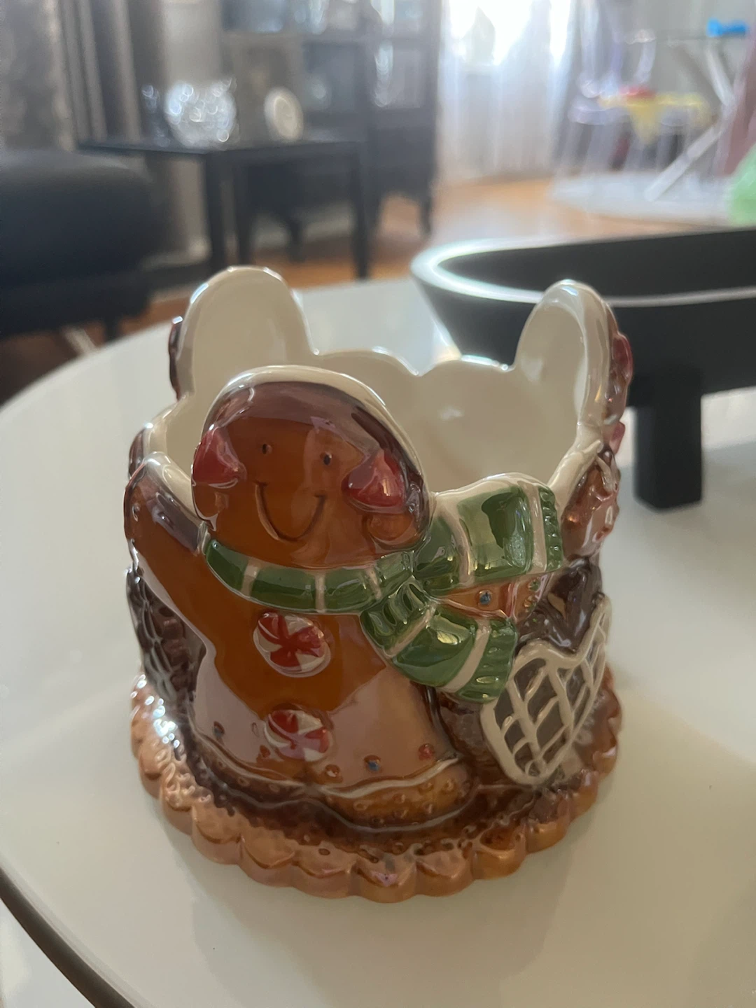 Gingerbread Man Ceramic Candle Holder