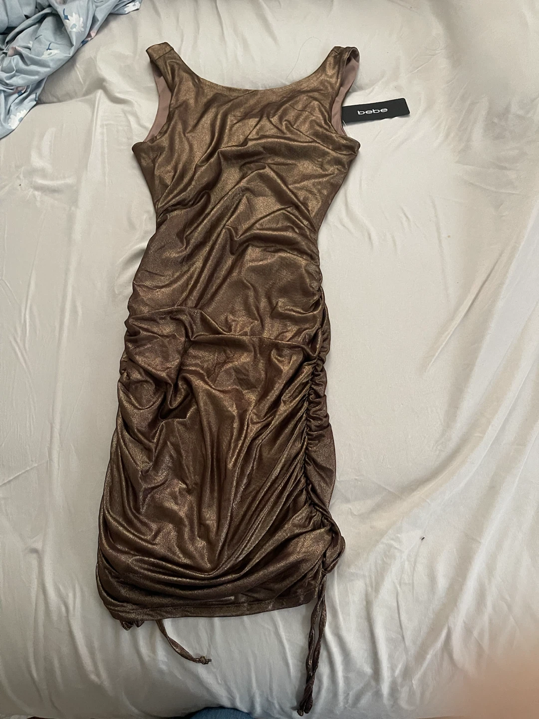 Bebe Ruched Metallic Dress - photo 2