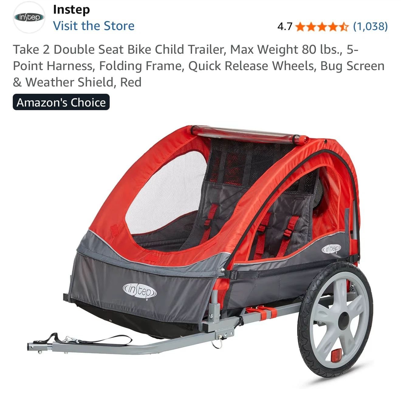 Instep- Double Seat Bike Child Trailer,
