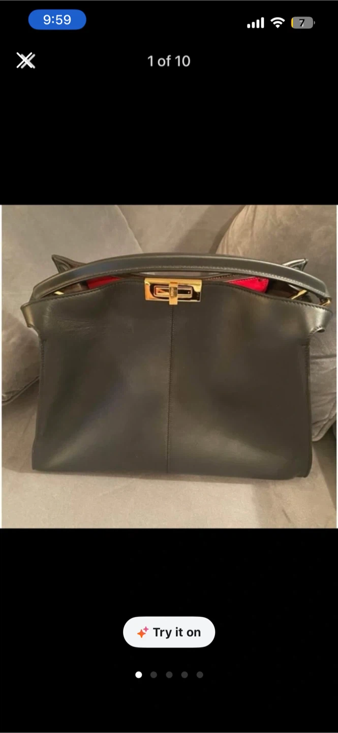 Fendi Peekaboo X-Lite Large Black Leather Bag - photo 2