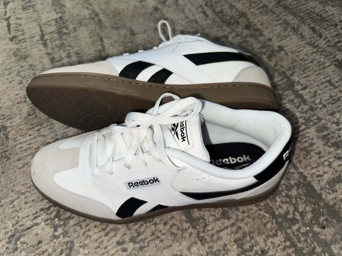 Reebok Club C 85 Shoes White Black Gum Sole Size 10