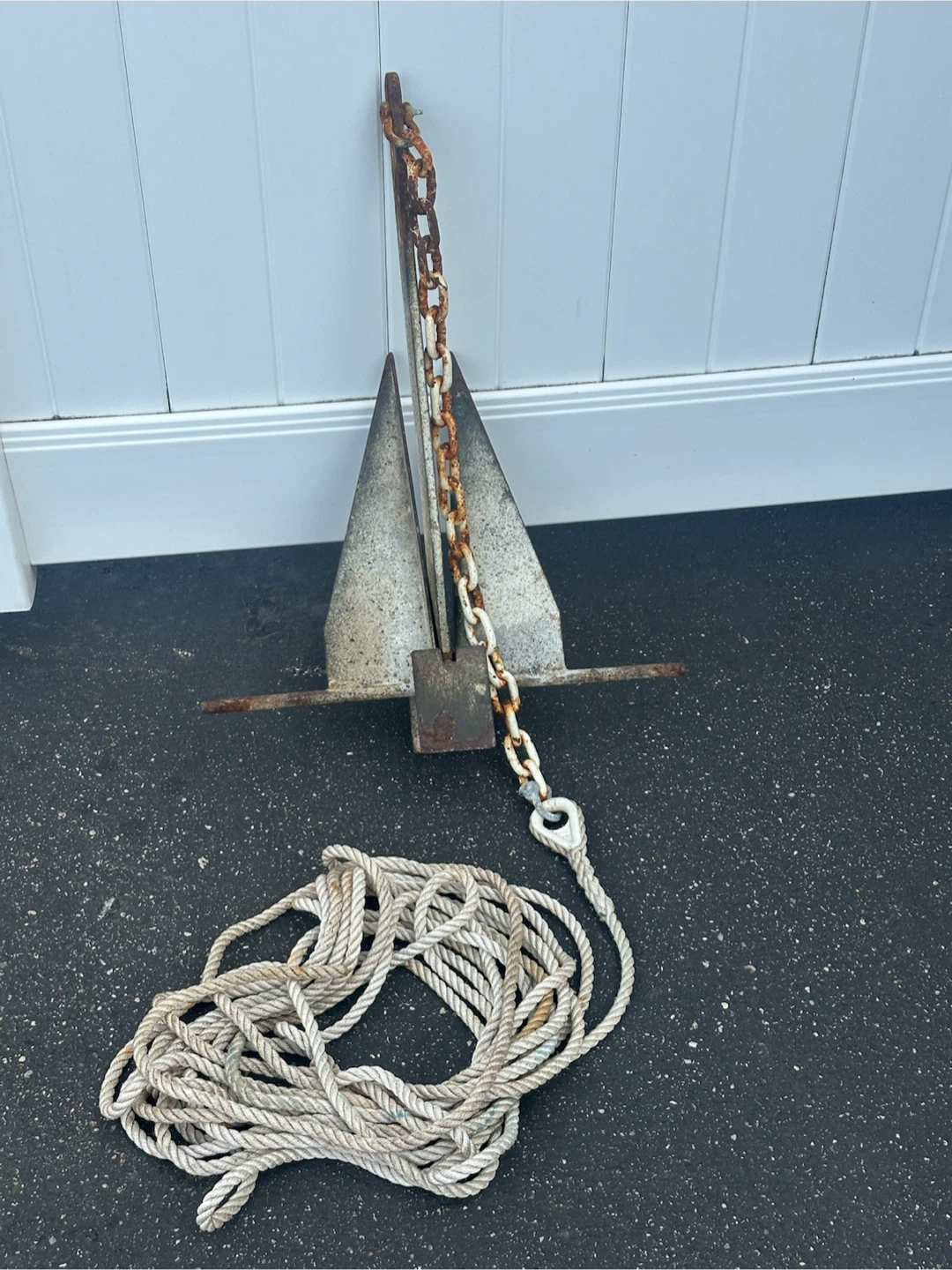 Boat Anchor with Chain and Rope