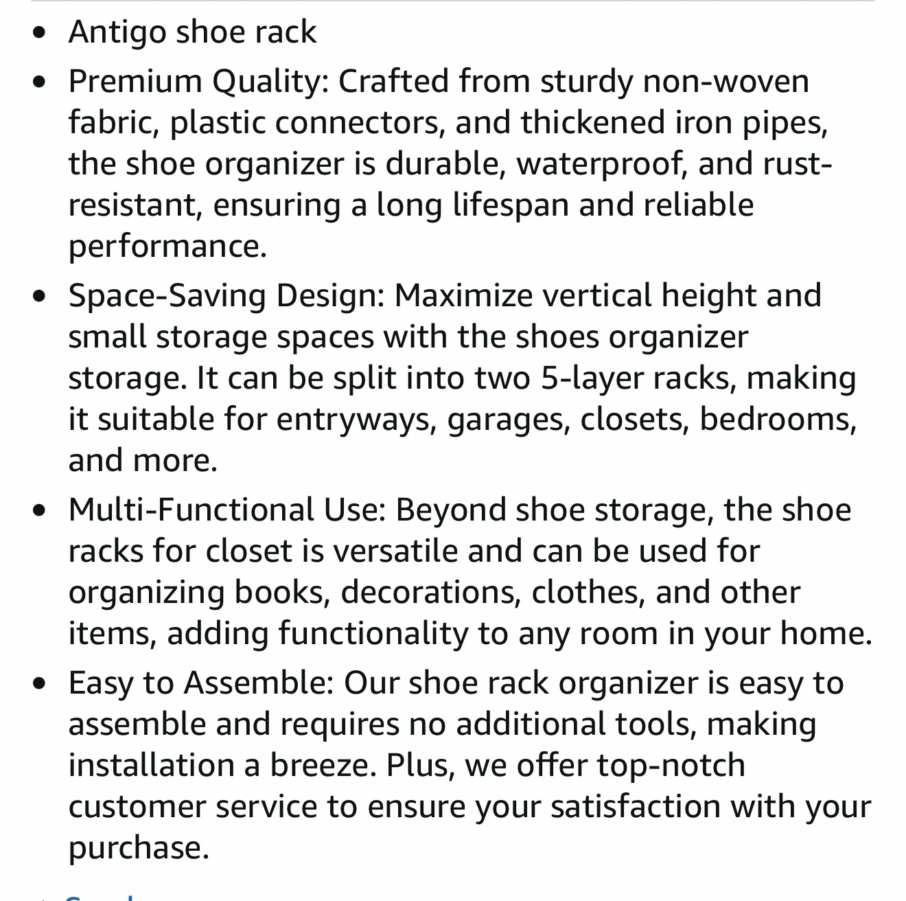 10-Tier Black Shoe Rack - photo 5