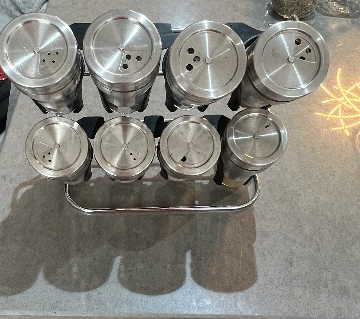 8-Piece Stainless Steel Spice Rack Set