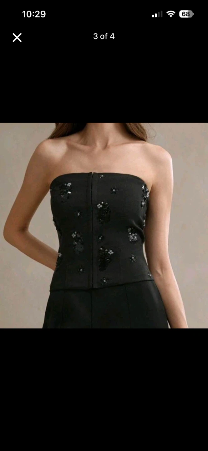 Black Sequin Corset Top - NEW w tag - photo 2