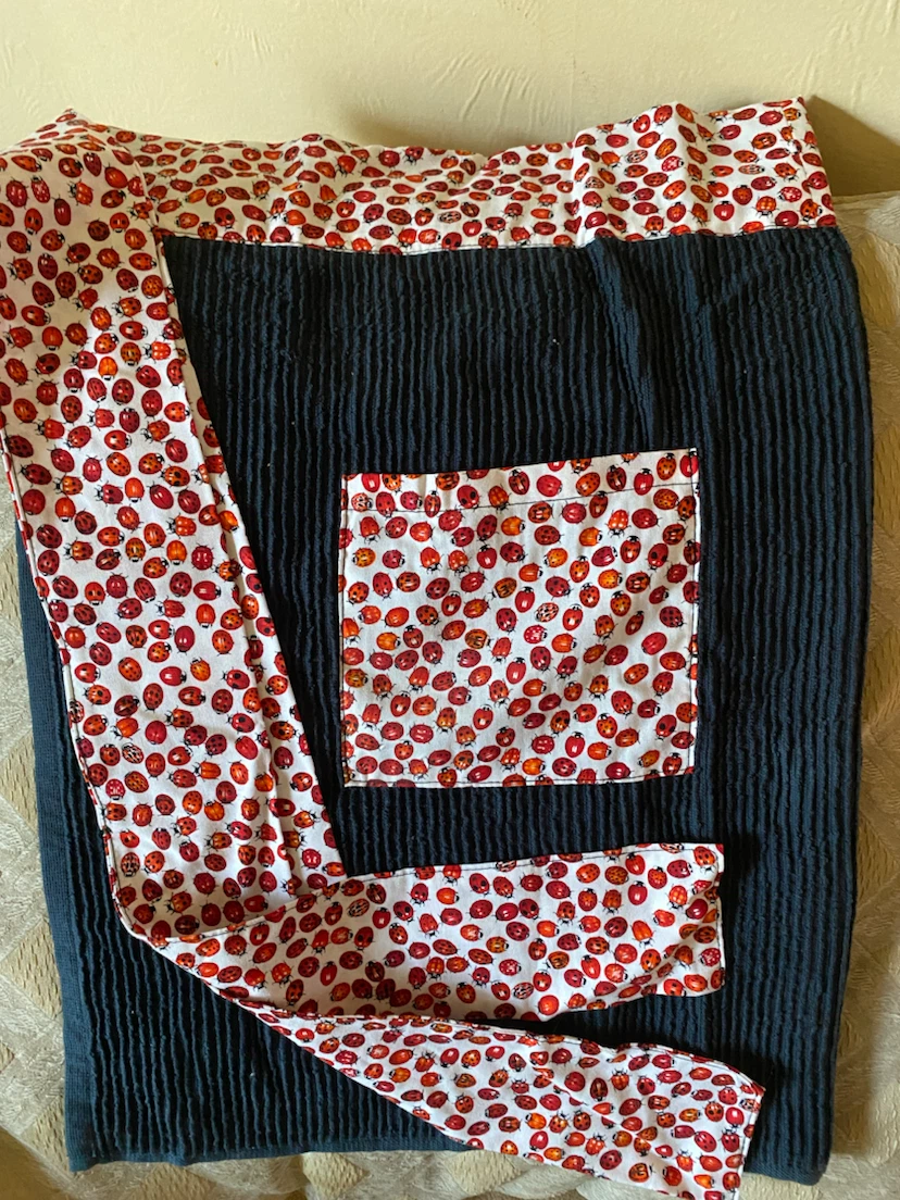 Ladybug print apron with pocket