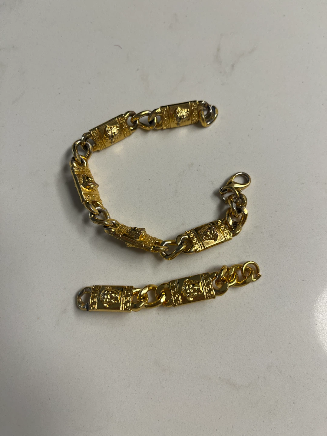 Gold Tone Medusa Link Bracelet