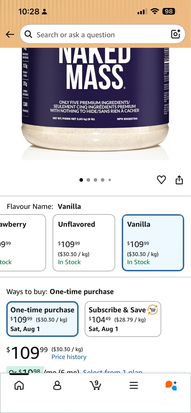 Naked Mass Vanilla Flavored Weight Gainer Protein Powder 8 lb - photo 3
