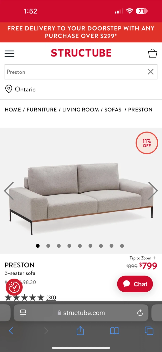 Structube Preston 3-seater Sofa - photo 3