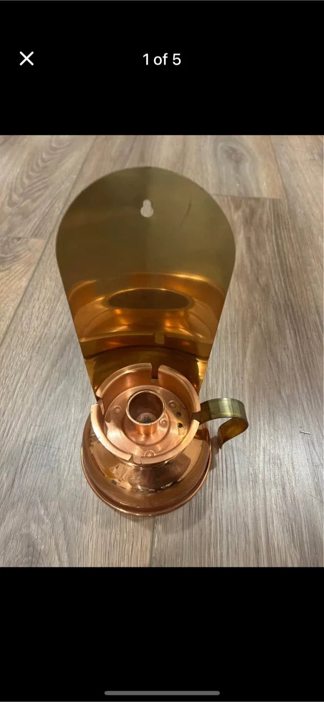 Wall Sconce Candlestick Holder Copper and Brass