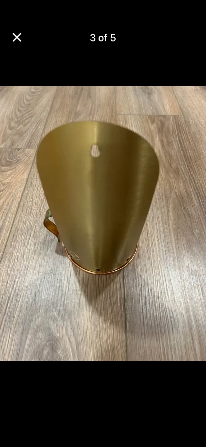Wall Sconce Candlestick Holder Copper and Brass - photo 2