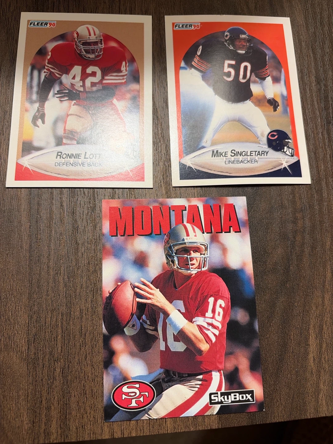 Joe Montana, Ronnie Lott, Mike Singletary Football Cards - photo 2