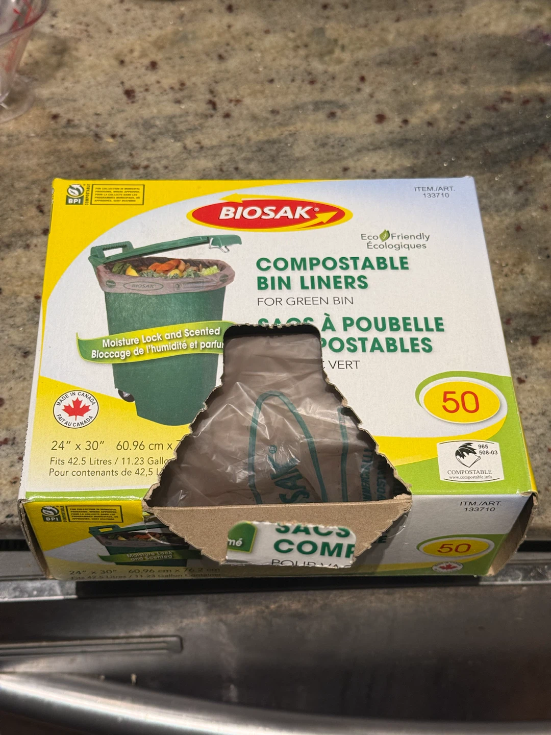 Biosak Compostable Bin Liners for Green Bin - 40 Count