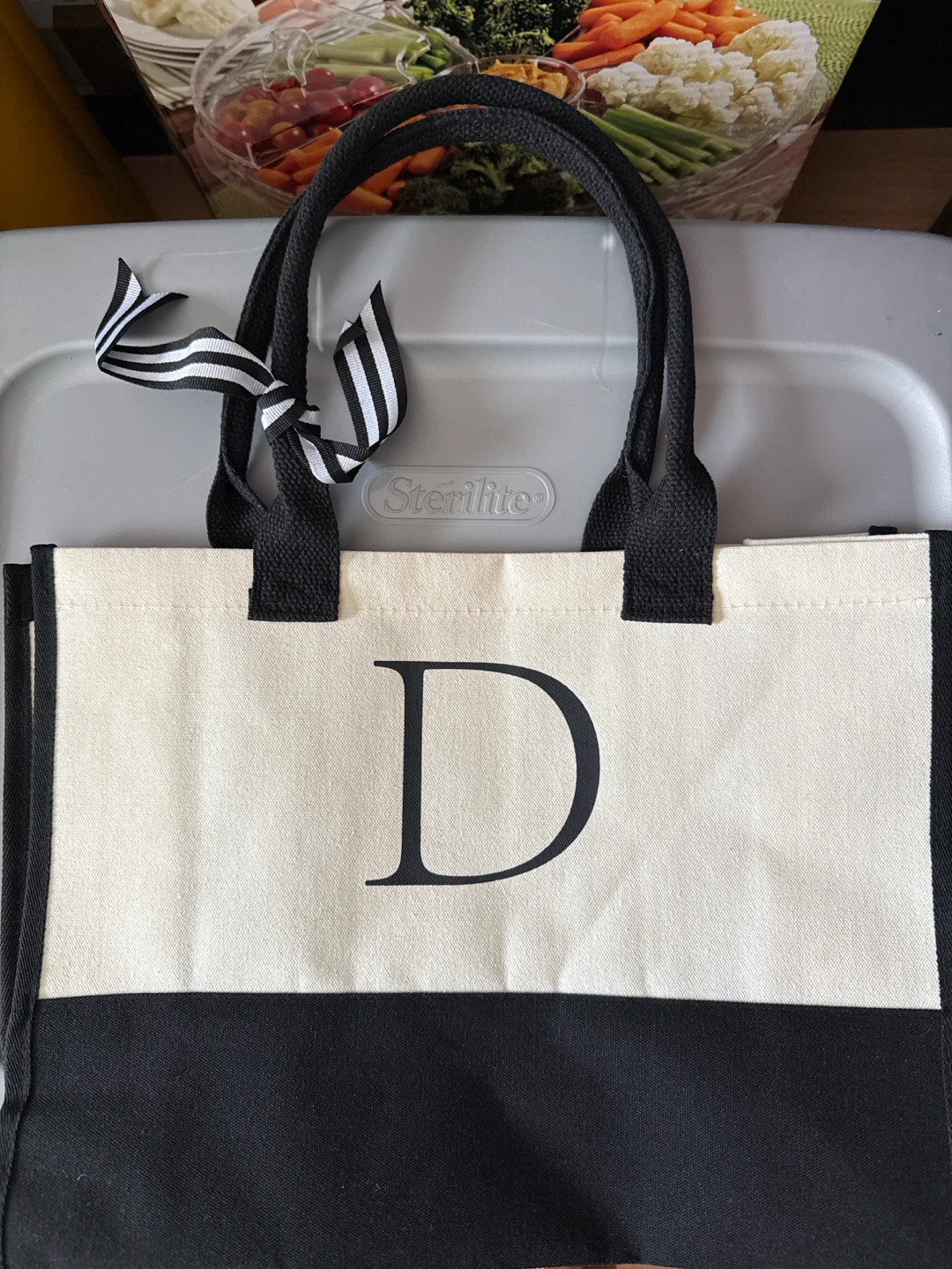 Tote Bag with Letter "D"
