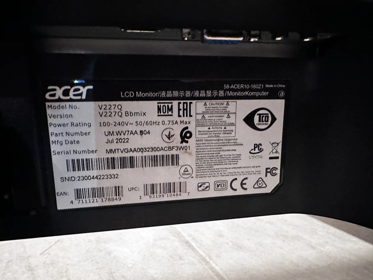 Acer V227Q (2022) - photo 2