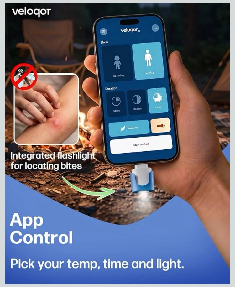 Veloqor USB-C Insect Bite Healer with Flashlight - photo 3