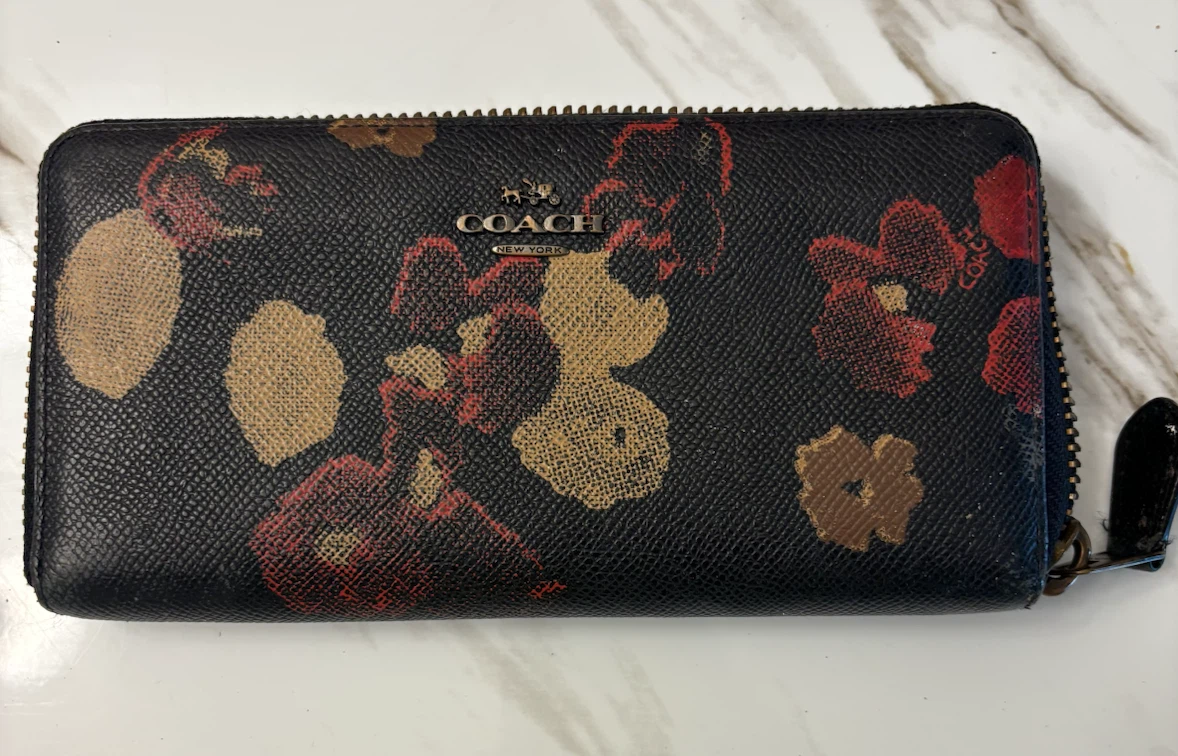 Coach Floral Zip Around Wallet