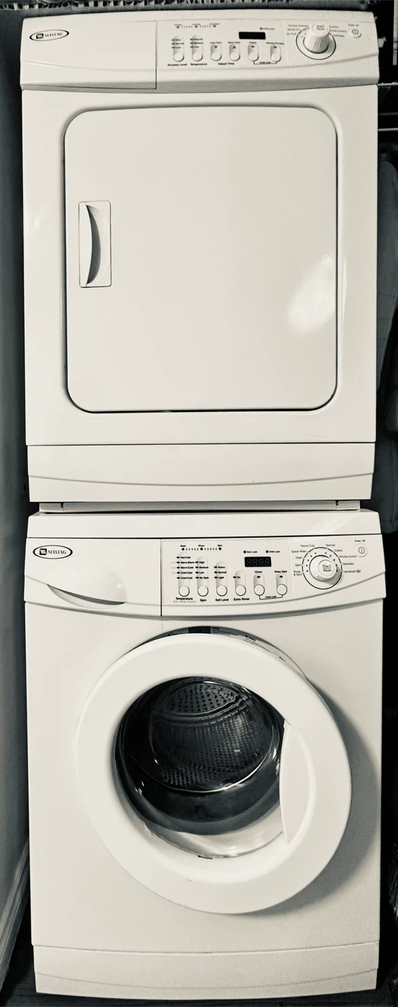 Maytag 24” Stacked Front Load Washer and Electric Dryer Set