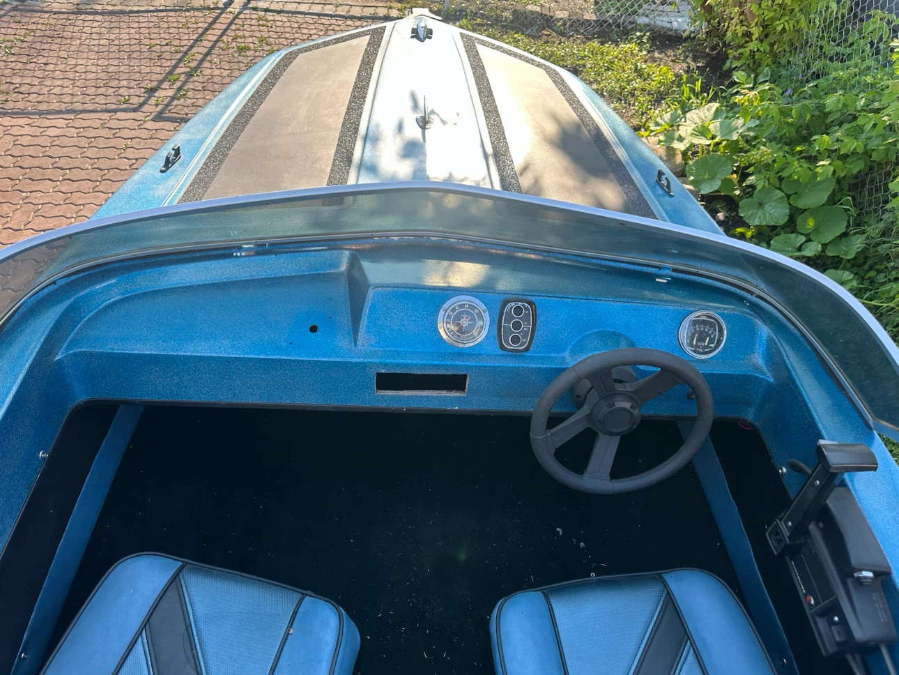 Blue Speed Boat with Mercury Outboard Motor - photo 3