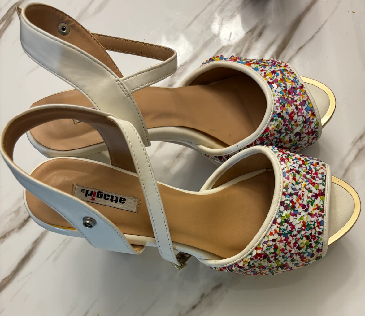 Multicolour Sparkle Platform Heels - photo 2