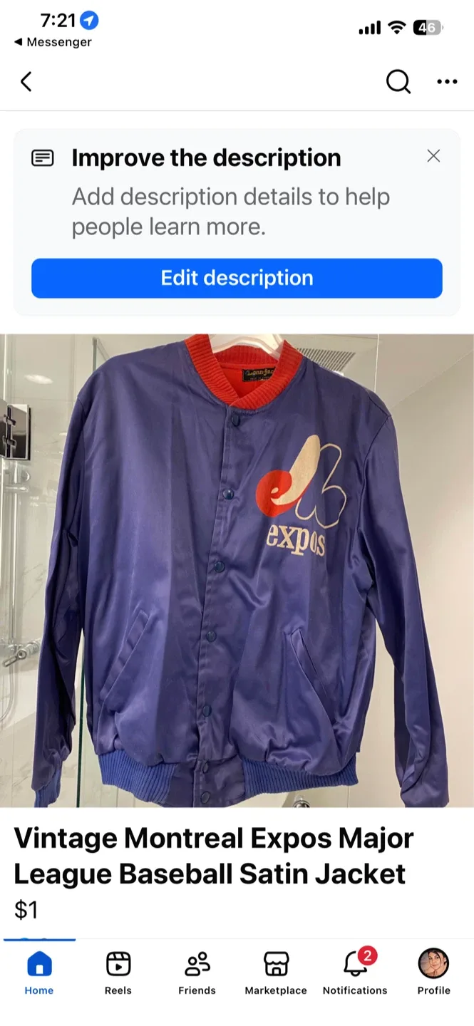 Vintage Montreal Expos Baseball Satin Jacket