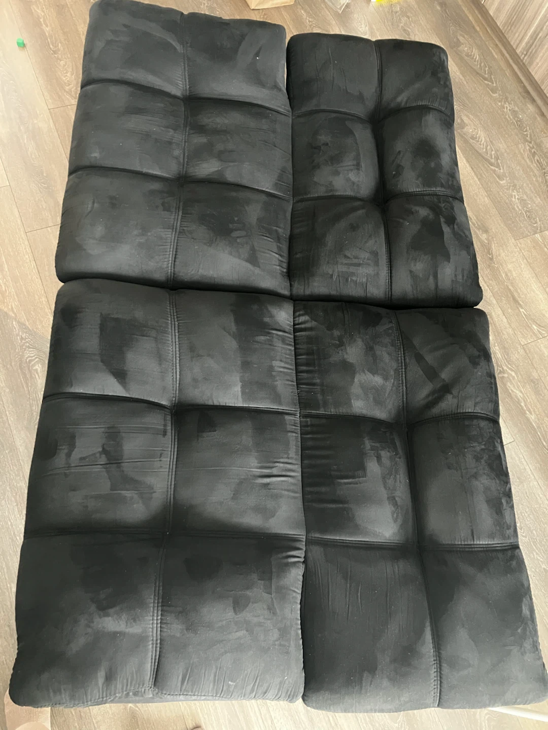 Black Suede Futon Sofa Bed - photo 2