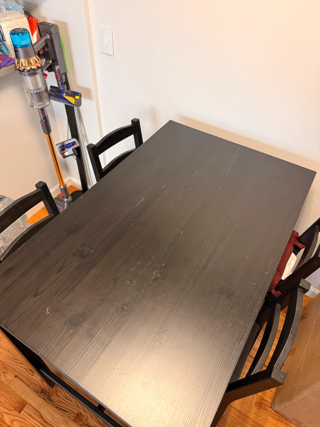 IKEA Black Bar Table with 4 stools